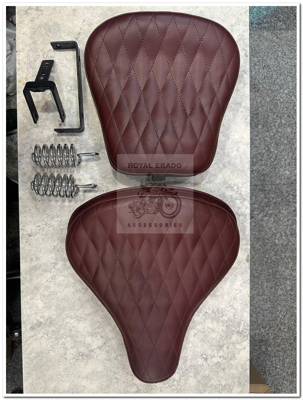 Royal enfield classic electra standard Kabir Singh style seat old model g2 vintage 1962 bullet 350 seat in cherry Mehroon colour