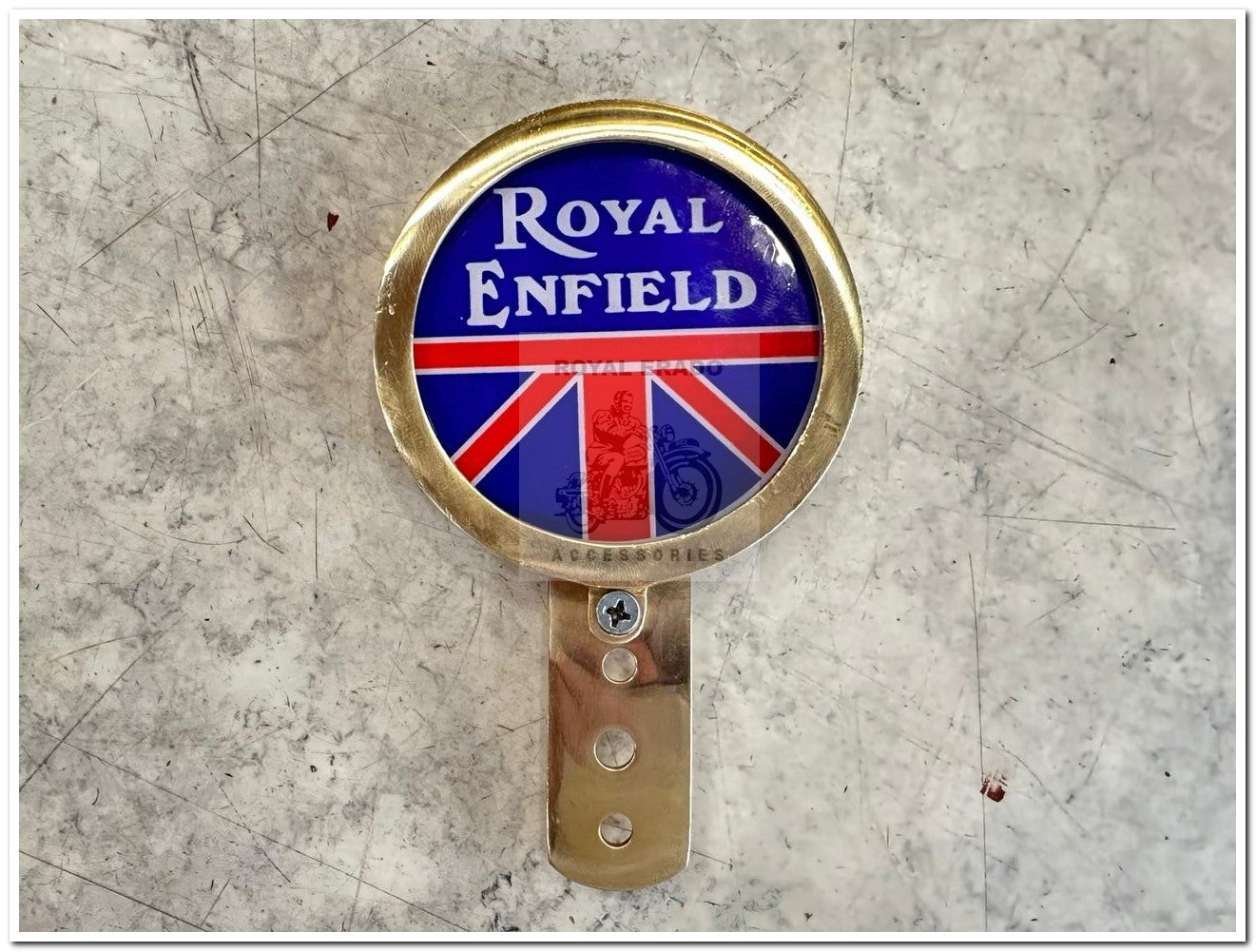 Royal enfield reborn Classic electra standard battalion vintage g2 1962 old model bullet brass token holder tax holder with England UK logo