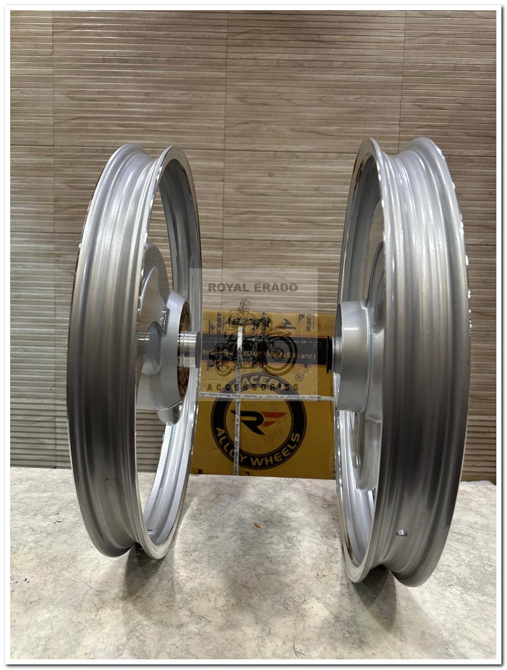Raceby Kingway RX100 RX-135 RX-100 Alloy Wheels 2 spoke 2S s talwar cnc & Silver Design For Yamaha RX-100.
