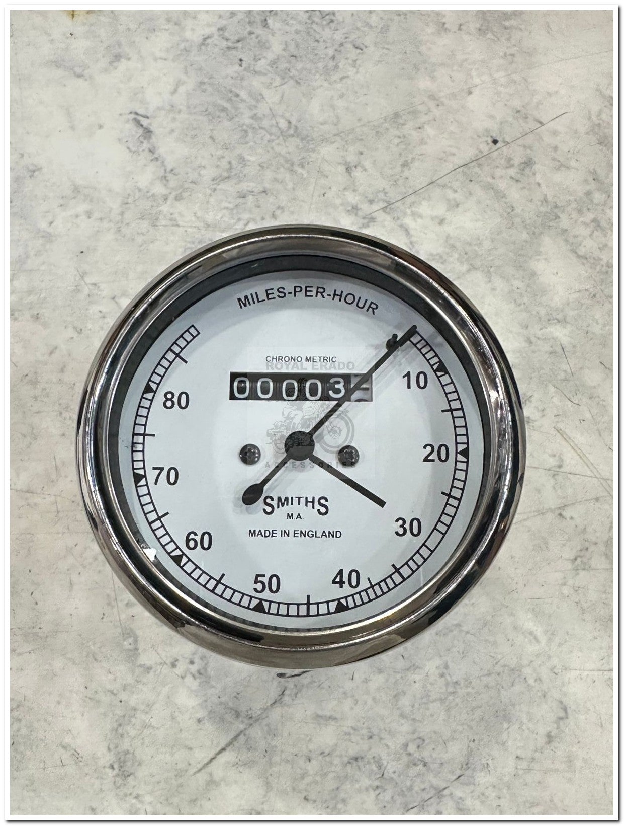Royal enfield vintage g2 1962 old model bullet 350 standard electra smith replica meter speedometer 80 miles white