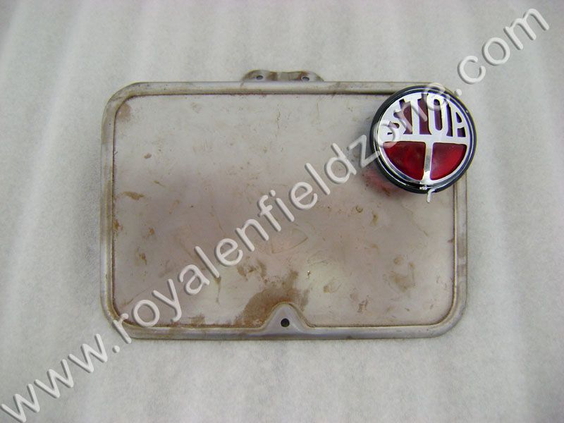 Royal Enfield vintage G2 1962 old model bullet 350 rear number plate assembly with stop tail.