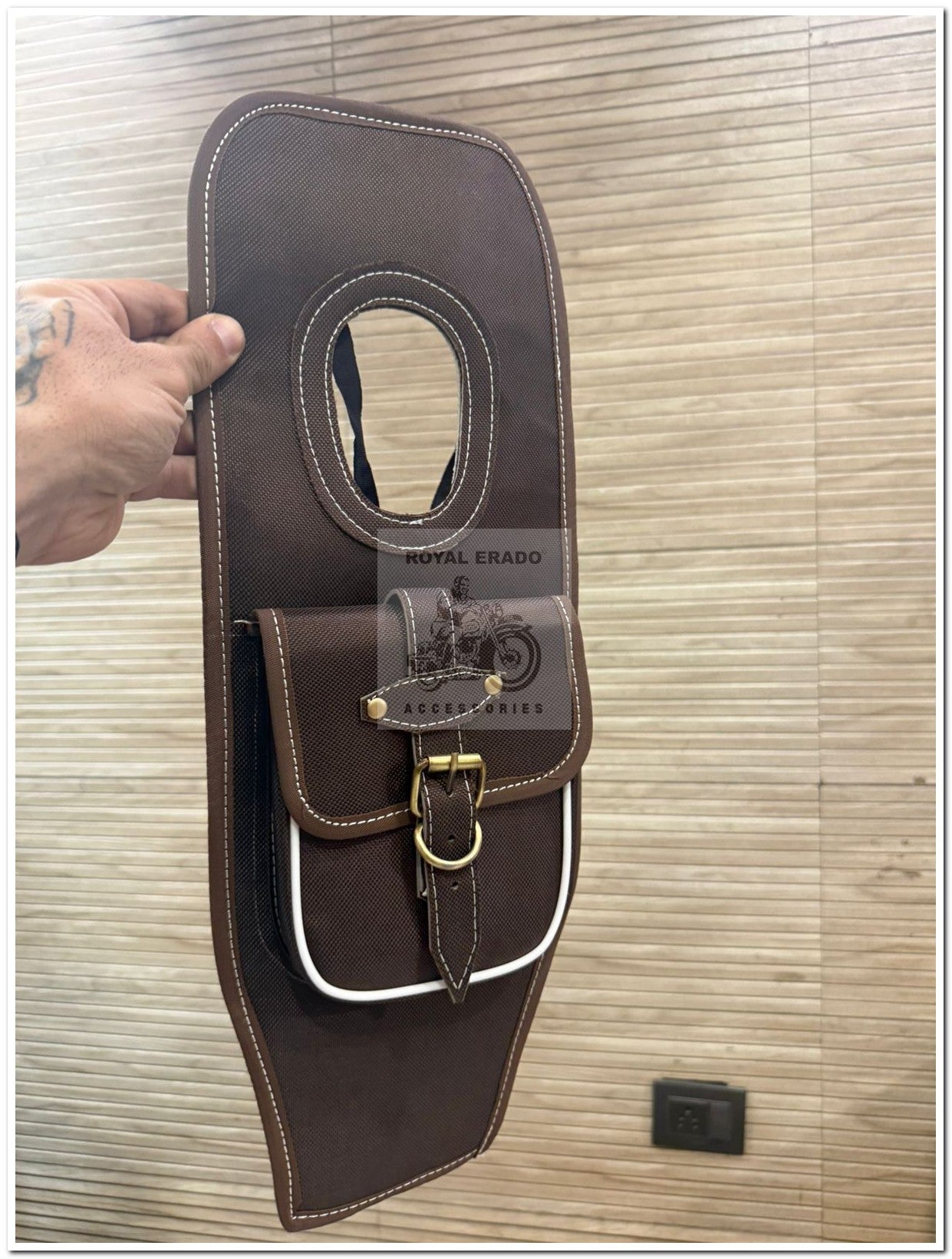 Royal enfield classic electra standard uce model and reborn classic and battalion tank cover tank tidy in brown