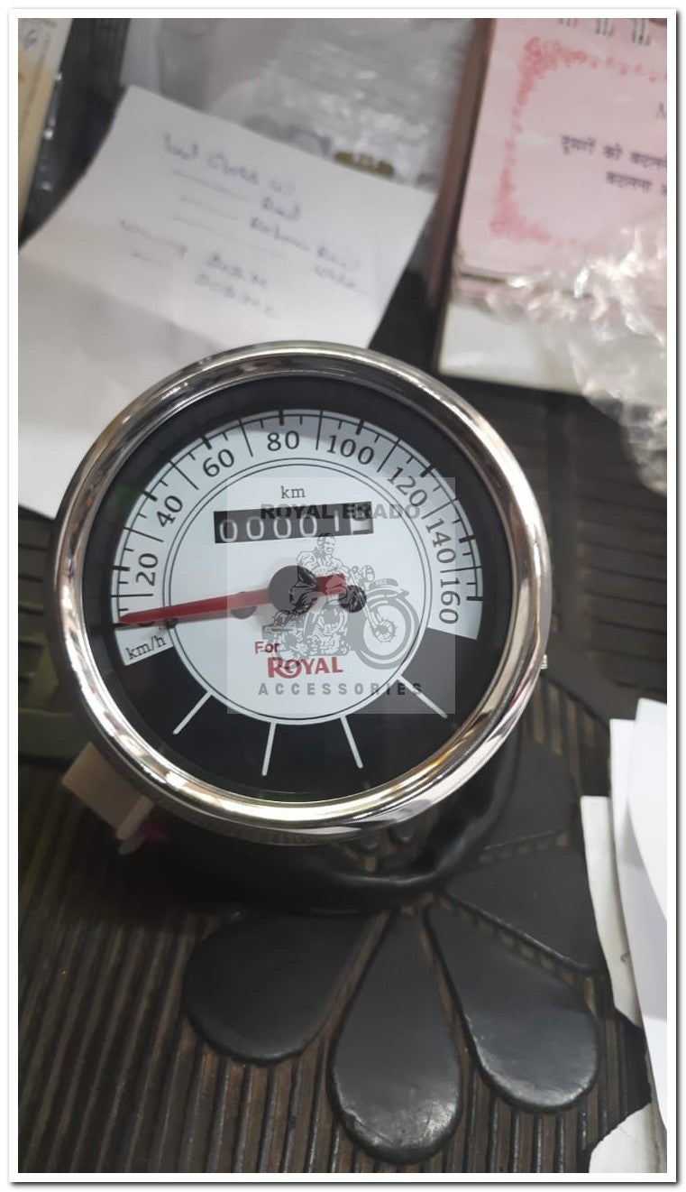 Royal enfield classic electra standard bullet 350 white meter speedometer 160 km