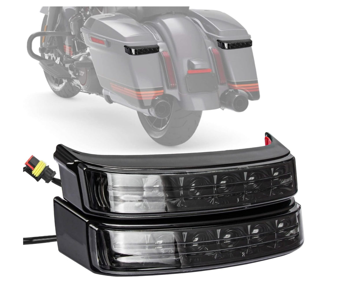 Saddlebag Run Brake LED Turn Lights Side Pannier LED Tail Fit For Harley Davidson Touring, Super Meteor 650 With Harley Side Box