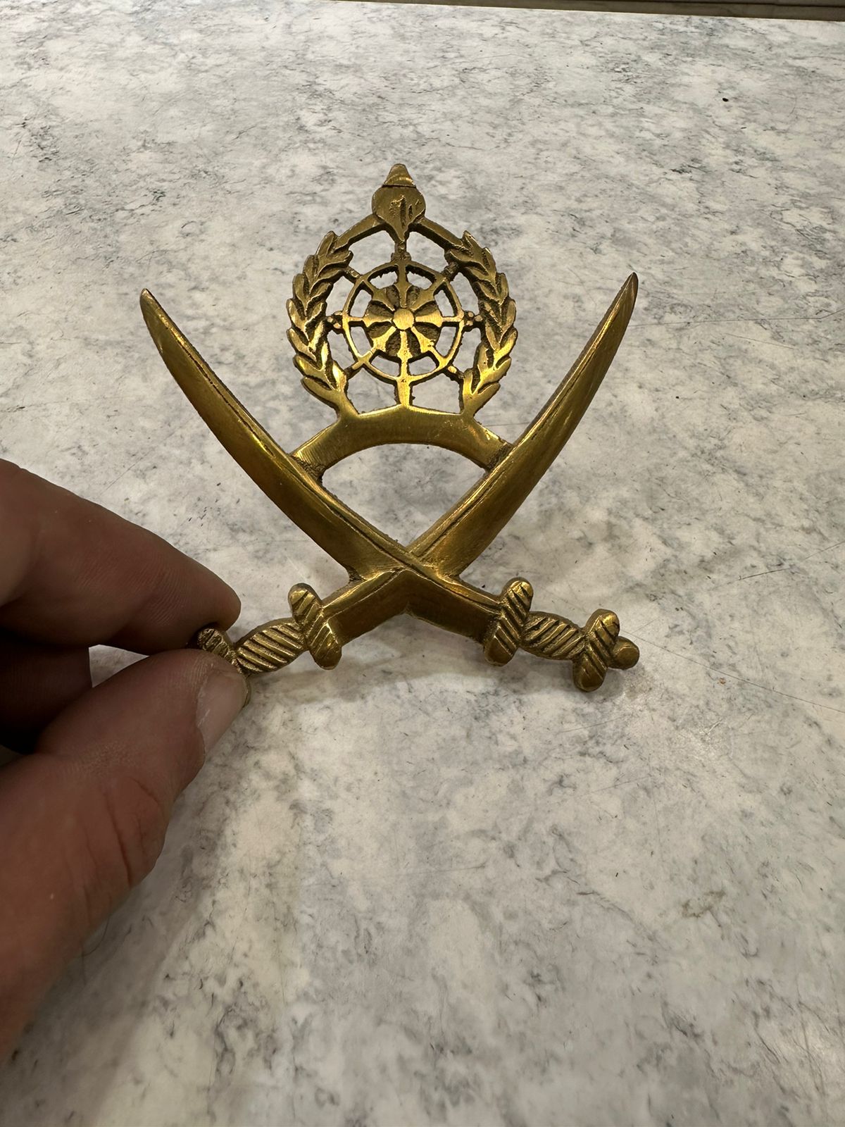 Brass ashok monogram for car & all bikes royal enfield , jawa , standard , electra , meteor , hunter , reborn classic , etc