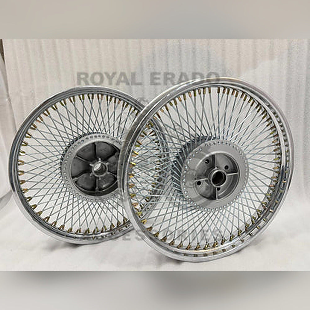 100 Spoke Multi-spoke Chrome Wheel Rim For Royal Enfield Classic Electra Standard Vintage G2 1962 Old Model Bullet 350