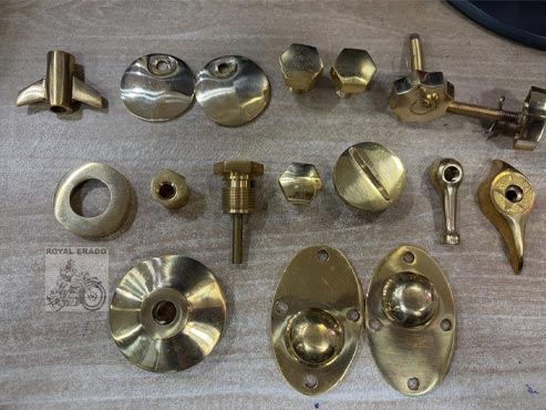 Royal Enfield Brassnut And Bolt Kit In Brass For Old Model Standard Vintage 1962 G2 Before 2000 Model
