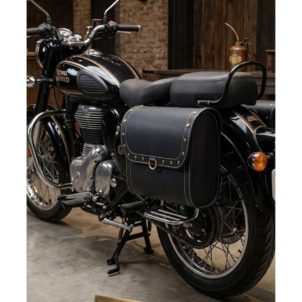 Waterproof Side Bag Black For Royal Enfield Classic Electra Standard, Reborn Classic Battalion Standard A