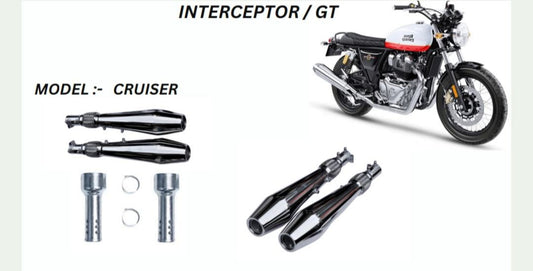 Cruiser Performance exhaust Stainless steel silencer with DB killer D.B killer in chrome for Interceptor /GT