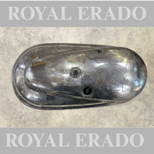 Royal enfield old model standard electra cast iron engine clutch cover out with engraving antique design