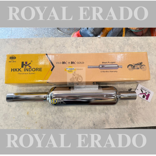 Royal enfield reborn classic and battalion standard new Punjab silencer exhaust in chrome free flow loud sound