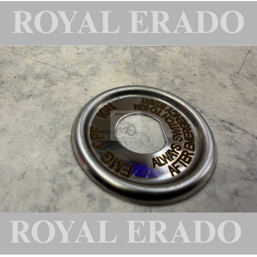 Royal Enfield vintage g2 1962 old model bullet 350 cast iron engine ci engine standard cast iron engine ignition switch plate in stainless steel for toolbox-mounted ignition switch.
