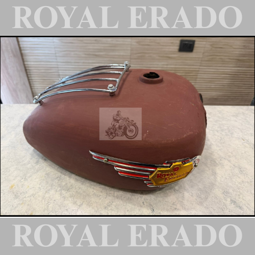 Royal enfield big tank 18 to 20 litters with chrome grill and tank monogram Royal enfield without paint raw for classic electra standard thunderbird uce bs-3 bs-4 & cast iron engine to give vintage and bulky look to bike