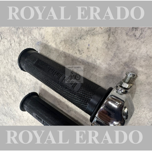 Royal Enfield vintage g2 1962 model bullet 350 Standard throttle grip set, heavy quality with Royal Enfield India logo written.
