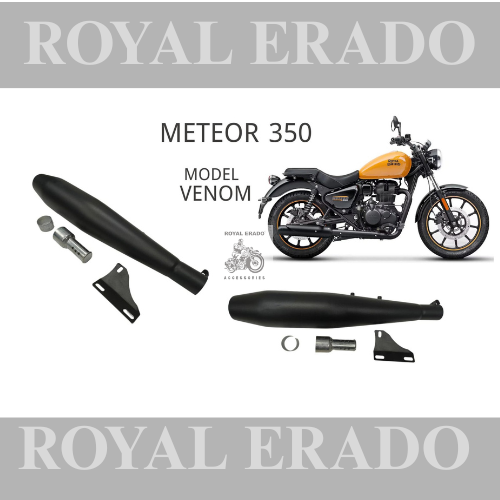 Venom Performance exhaust Stainless steel silencer with DB killer D.B killer in black for Meteon 350
