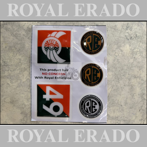 Royal enfield tank sticker with 49 logo & RE logo for signals edition ( mash grey classic & sandstorm grey , desert Strom )can be fitted to reborn classic electra standard