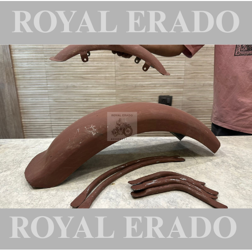 Royal enfield classic electra standard thunderbird bobber style mudguard front and rear with stays Patti tan for rear type upto 150 number