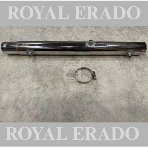 Royal enfield reborn classic standard battalion and meteor 350 catalytic converter in chrome