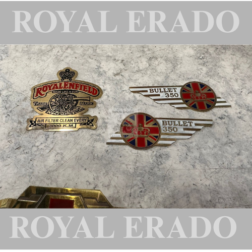 Royal Enfield vintage G2 1962 old model bullet 350 cast iron engine ci engine standard electra classic tank monogram brass England and tool box monogram bullet 350 and made in England monogram Combo set.