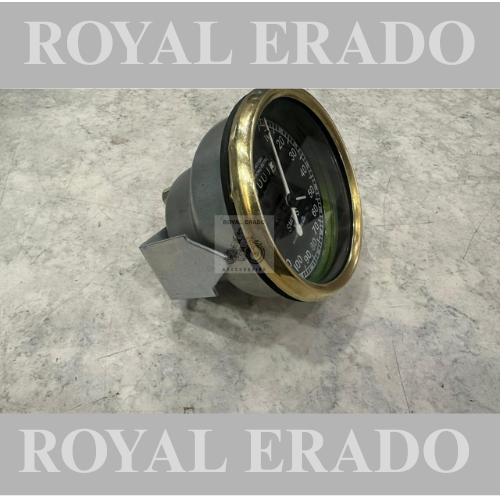 Royal Enfield vintage g2 1962 old model bullet 350 cast iron engine ci engine classic electra standard replica smith speedometer meter 160 km with brass ring.
