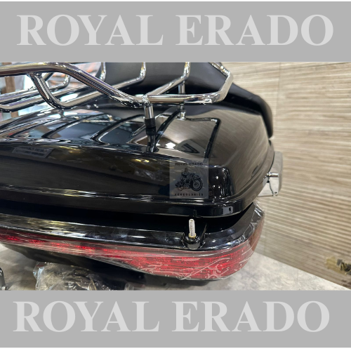 Harley Davidson super meteor 660 sm 650 meteor 350 black rear top box with lock with tail light and chrome carrior and backrest seat also fit to harley 883 harley street 750 harley fat boy harley rod street glide  Avenger Jawa