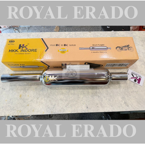 Royal enfield reborn classic and battalion standard new Punjab silencer exhaust in chrome free flow loud sound