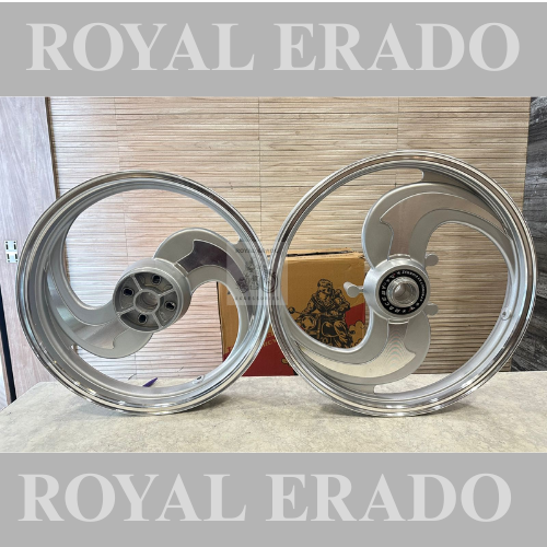 KINGWAY RACEBY 2 SPOKE 2S TALWAR Silver CNC Alloy wheel for Royal Enfield reborn classic double disc and new standard battalion after 2022 model ( front 19” disc & rear disc 18” )