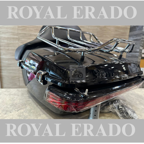Harley Davidson super meteor 660 sm 650 meteor 350 black rear top box with lock with tail light and chrome carrior and backrest seat also fit to harley 883 harley street 750 harley fat boy harley rod street glide  Avenger Jawa