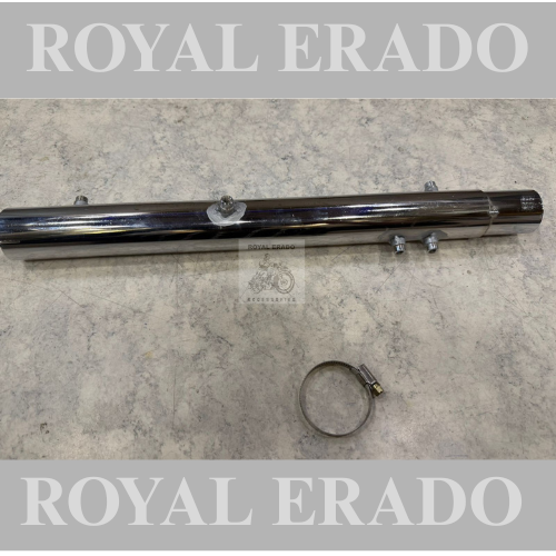Royal enfield reborn classic standard battalion and meteor 350 catalytic converter in chrome