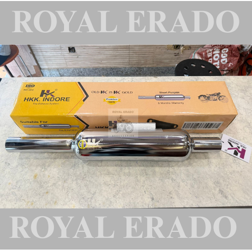 Royal enfield reborn classic and battalion standard new Punjab silencer exhaust in chrome free flow loud sound