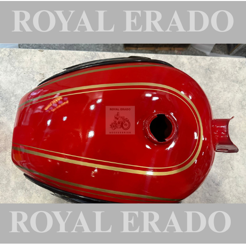 Royal Enfield vintage G2 1962 old model bullet 350 Standard Electra Classic side chrome plate red tank with Royal Enfield monogram.