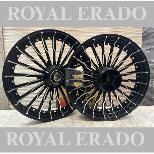 Pajero 22 SPOKE TALWAR ALLOY BLACK FOR for Royal Enfield reborn classic double disc and new standard battalion after 2022 model ( front 19” disc & rear disc 18” )