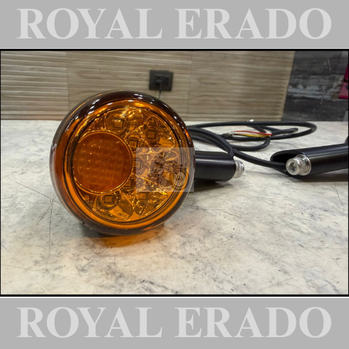 Harley Davidson 883 Indicators black with tail light inbuilt  in metal heavy universal fit to super meteor 650 meteor 350 classic 650 shot gun 650 hunter 350 Goan classic reborn battalion standard electra interceptor and continental gt 650 , Thunderbird
