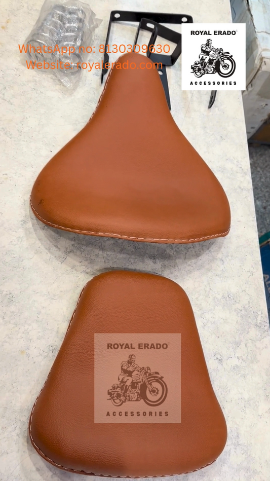 Royal enfield kabir sing tan color seat vintage old g2 style seat for standard electra classic
