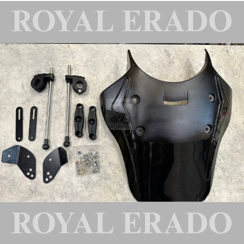 Royal enfield classic electra standard himalayan hunter inteceptor 650 meteor 350 windhsield visor in black