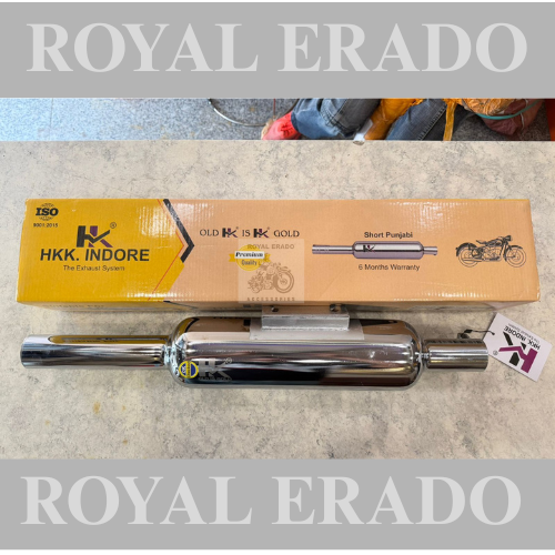 Royal enfield reborn classic and battalion standard new Punjab silencer exhaust in chrome free flow loud sound