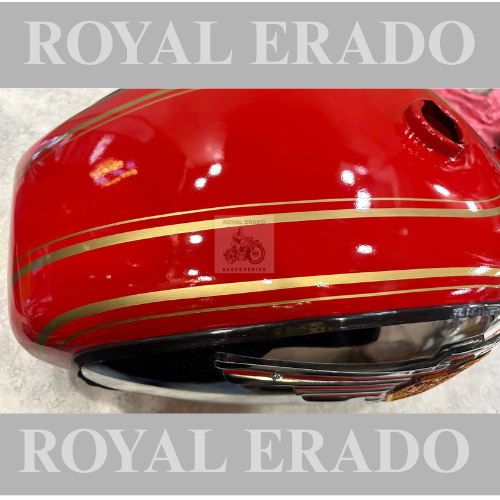 Royal Enfield vintage G2 1962 old model bullet 350 Standard Electra Classic side chrome plate red tank with Royal Enfield monogram.