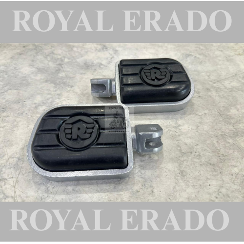 Royal enfield reborn classic , standard battalion meteor 350 super meteor 650 hunter 350 silver aluminium  footrest foot pad  with R logo