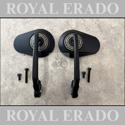 Royal enfield bar end mirror oval black color for reborn classic electra standard battalion Goan classic 650 hunter 350 meteor 350 super meteor 650 thunderbird shot gun