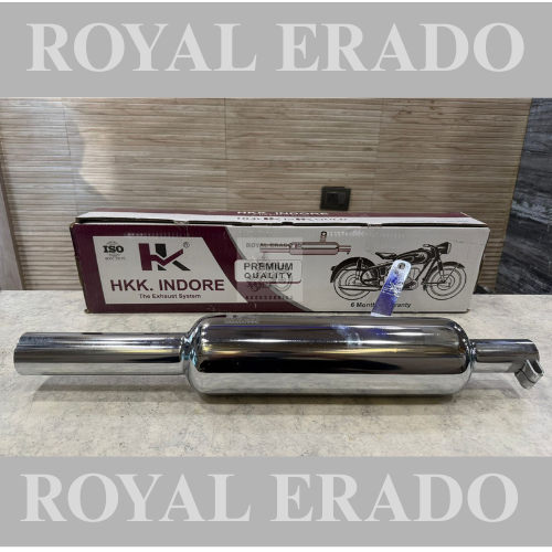 Royal Enfield vintage G2 1962 old model Bullet 350 cast iron engine, CI engine, Silencer exhaust HK Indore company with filters baffle for medium sound.
