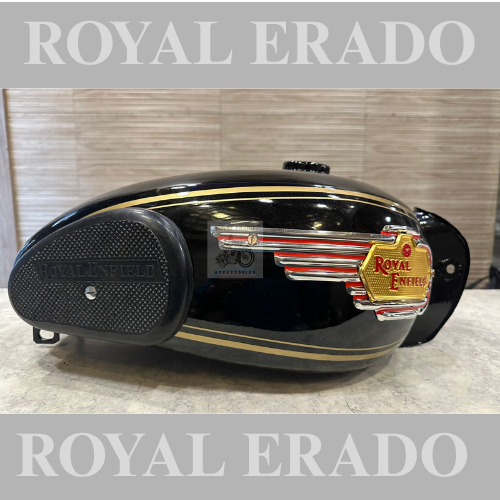 Royal Enfield Vintage G2 1962 Old Bullet 350 Black Tank With Monogram And Knee Pad For Classic Electra And Standard BS-3 BS-4