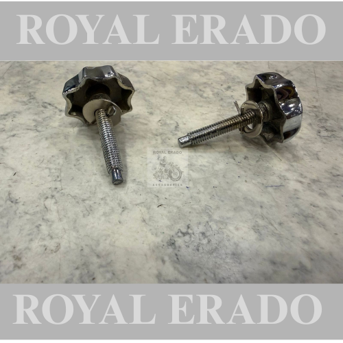 Royal Enfield brass chrome tool box flower nut for vintage G2 1962 old model bullet 350 cast iron engine ci engine, standard electra.