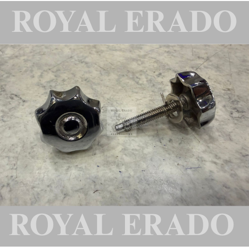 Royal Enfield brass chrome tool box flower nut for vintage G2 1962 old model bullet 350 cast iron engine ci engine, standard electra.