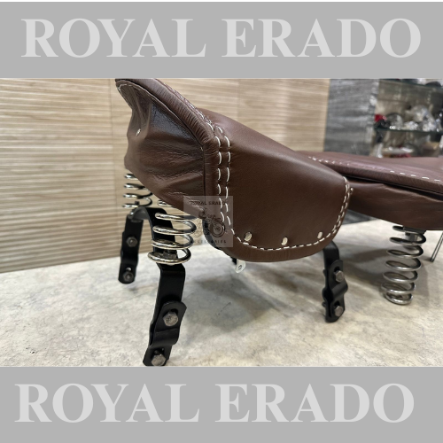 Royal enfield vintage g2 1962 old model bullet seat with spring in brown leather bsa design seat