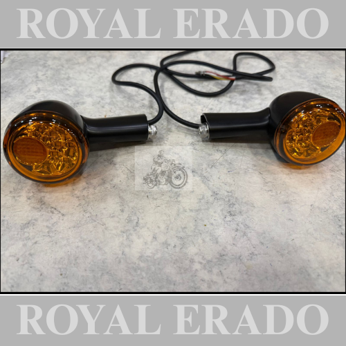 Harley Davidson 883 Indicators black with tail light inbuilt  in metal heavy universal fit to super meteor 650 meteor 350 classic 650 shot gun 650 hunter 350 Goan classic reborn battalion standard electra interceptor and continental gt 650 , Thunderbird