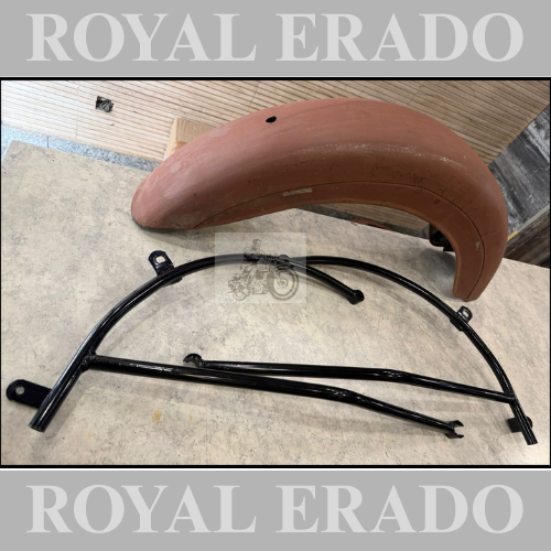 Royal enfield vintage g2 1962 old model bullet 350 style rear mudguard with rear taan stays for classic electra and standard