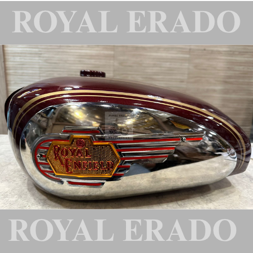 Royal Enfield Vintage G2 1962 Old Model Style Bullet 350 Tank With Side Plate And Monogram In Meahron Colour Can Fit To Classic Electra Standard