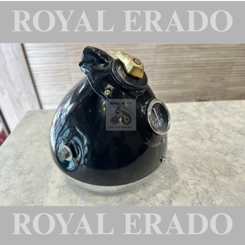 Royal enfield g2 vintage 1962 old model bullet standard head light with amp meter and lucas beam and brass head light switch
