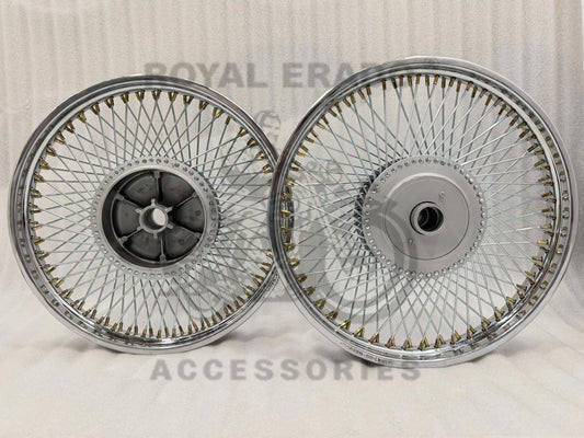 100 Spoke Multi-spoke Chrome Wheel Rim For Royal Enfield Classic Electra Standard Vintage G2 1962 Old Model Bullet 350