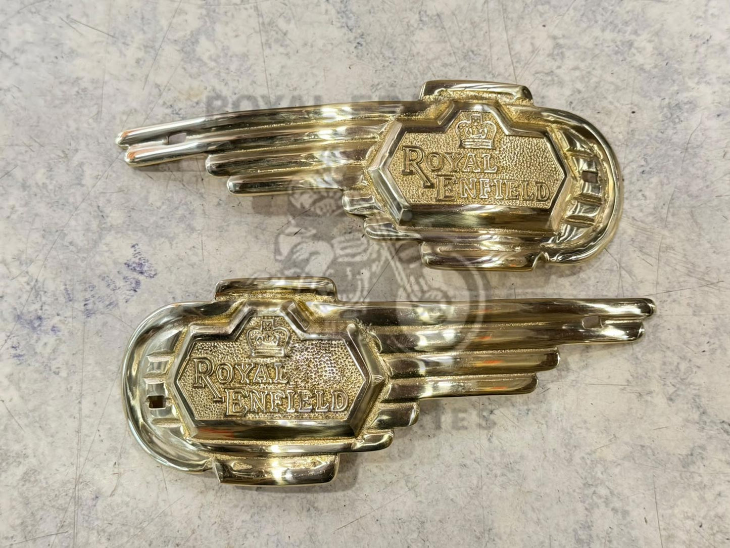Brass Tank Monogram, Heavy Weight Tank Badge For Vintage G2 1962 Old Model Bullet 350 Standard Screw Type
